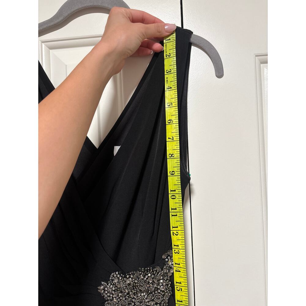 Calvin Klein Women's Black Beaded Ruched Cocktail Dress Size 4 - Picture 4 of 8